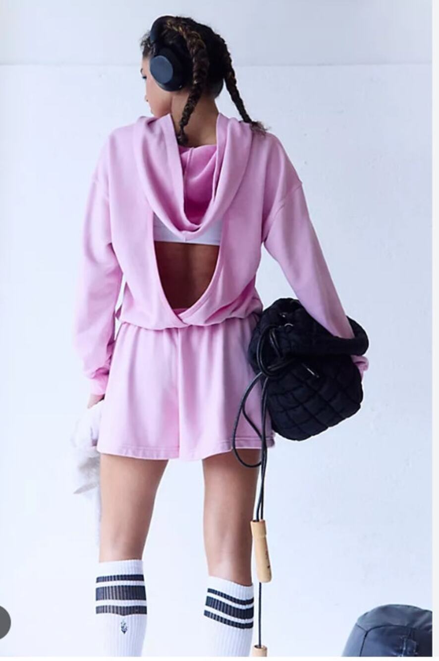 Free People FP Movement Such A Flirt Romper size M Powder Pink Rose NWT